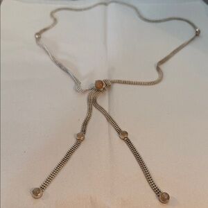 Sterling Silver Necklace with Lariat & Moonstone